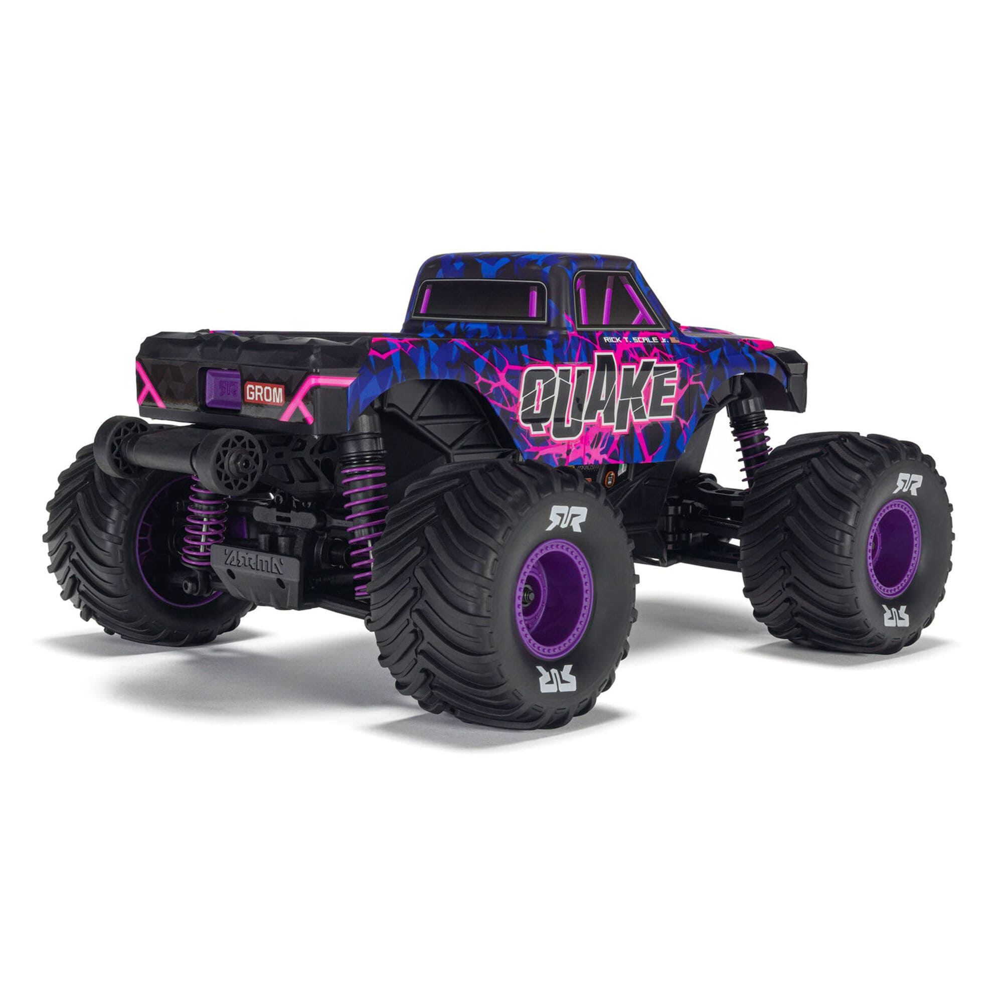 ARRMA Quake Grom 4x4 RTR 1_16 Monster Truck in Lila mit Akku und Ladegeraet