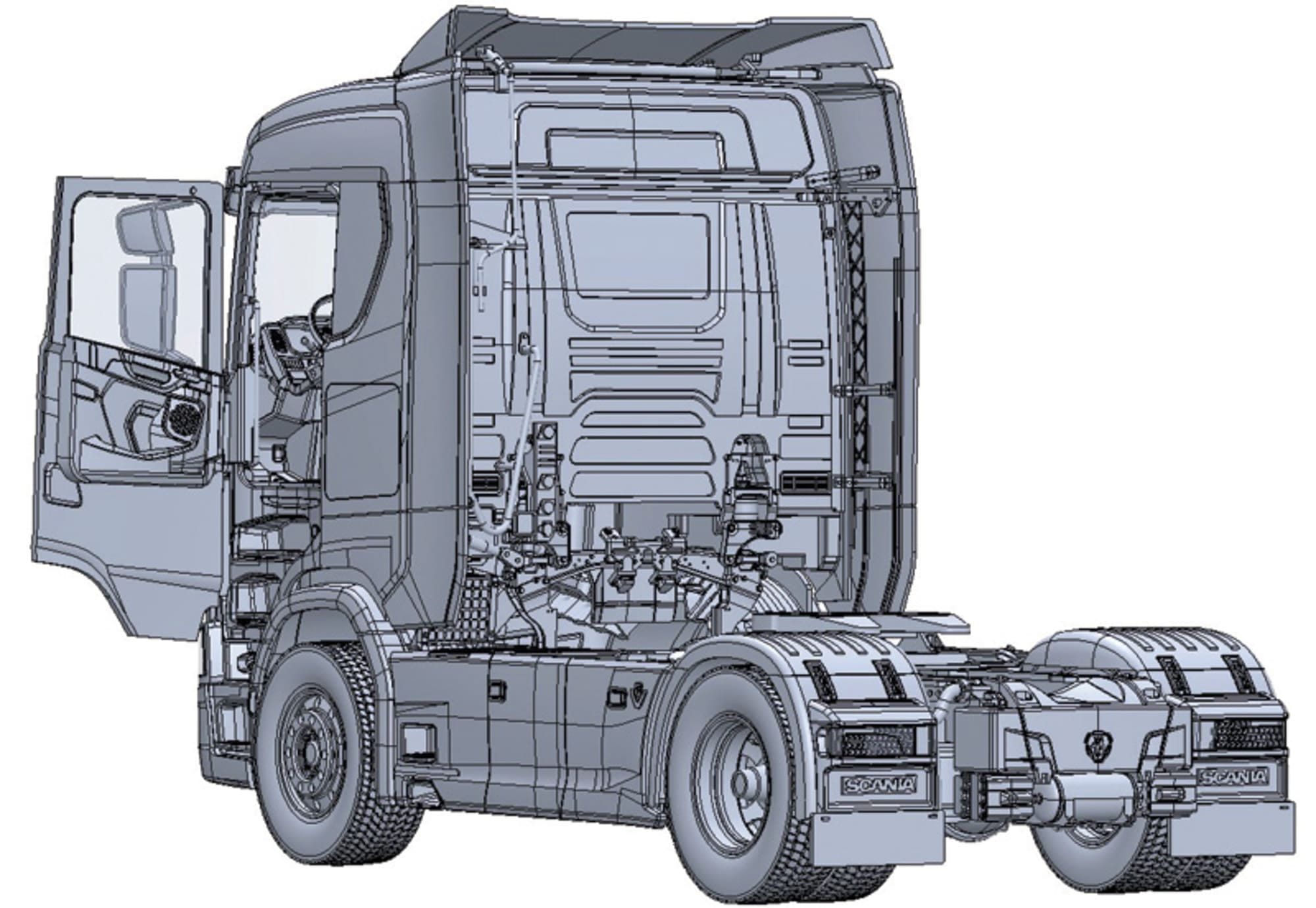 Italeri Scania S770 4x2 Normal Roof Grey Cab Plastikmodellbausatz 1_24