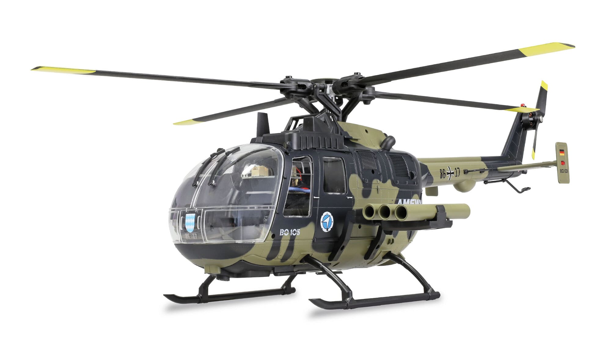 Amewi Bo105 Bundeswehr RC Hubschrauber Brushless 6-Kanal RTF