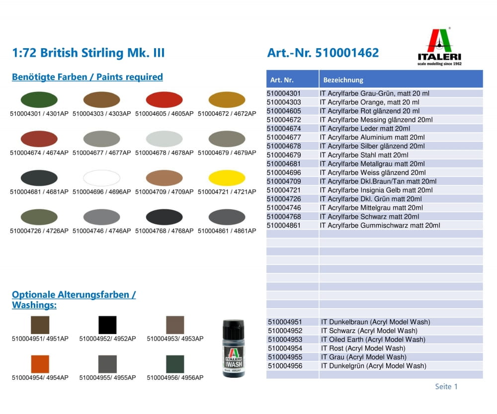 Italeri 1:72 British Stirling Mk. III Italeri 1:72 British Stirling Mk. III