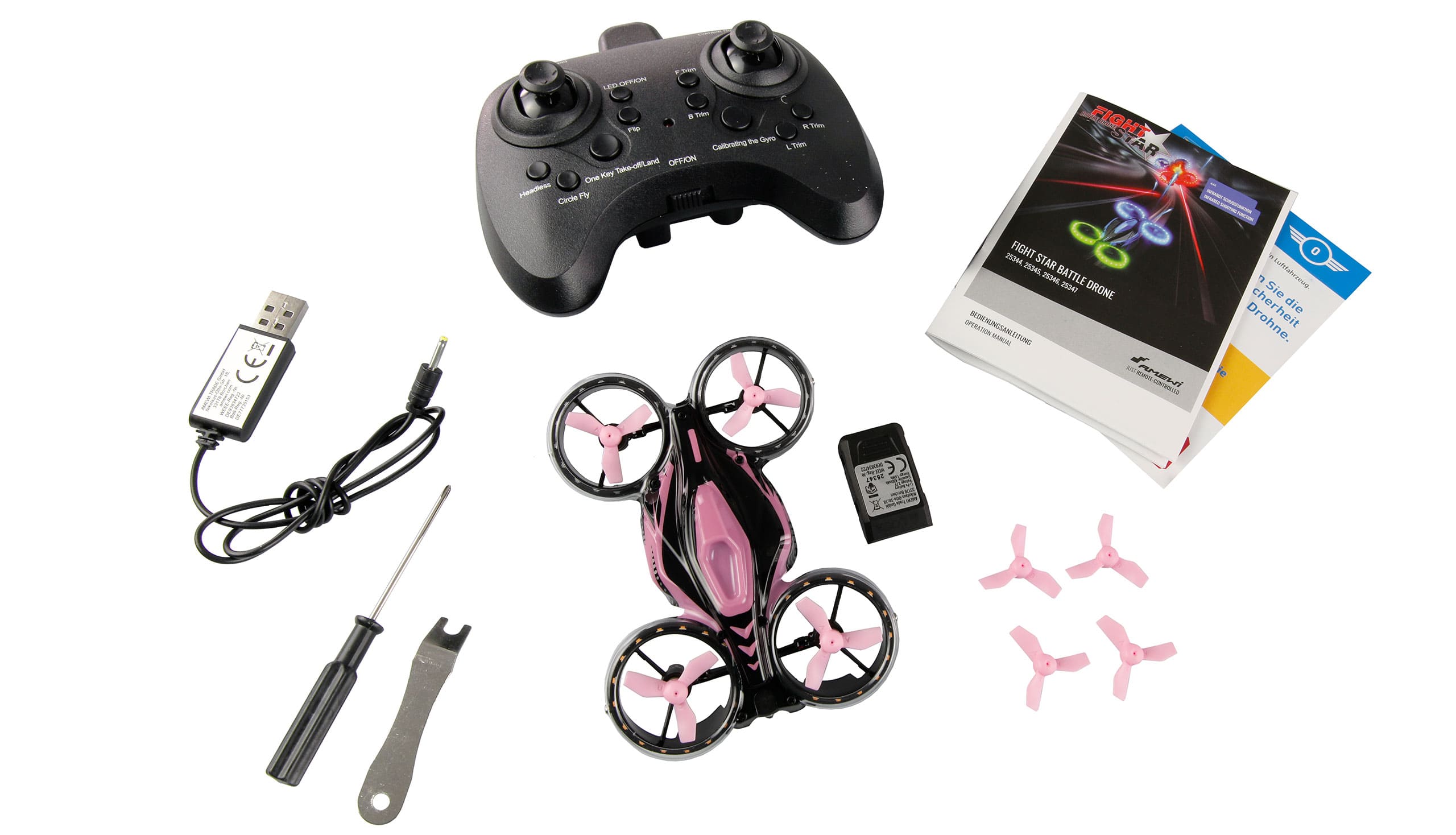 Amewi RC FightStar Battle Drone Bundle RTF gruen - pink - RC-Zubehoer
