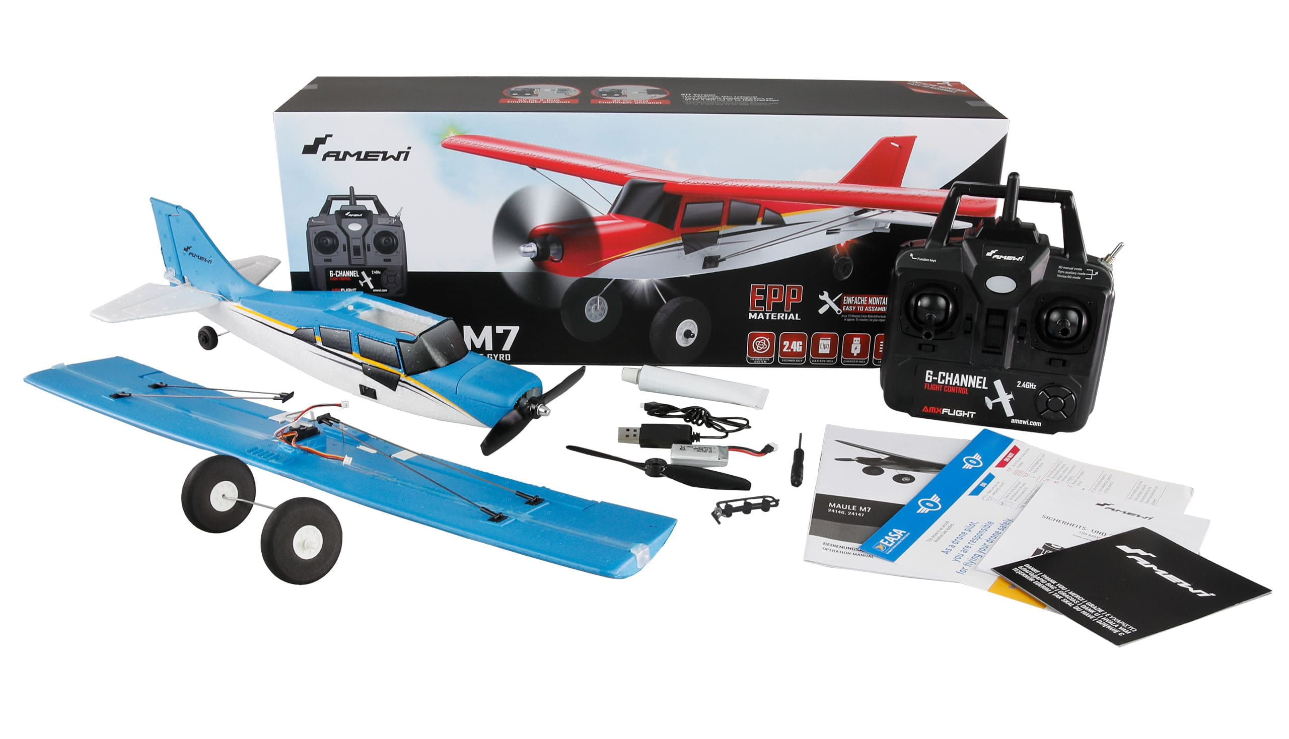 amewi-rc-flugzeug-maule-m7-brushless-510mm-4-kanal-3d-6g-rtf-blau