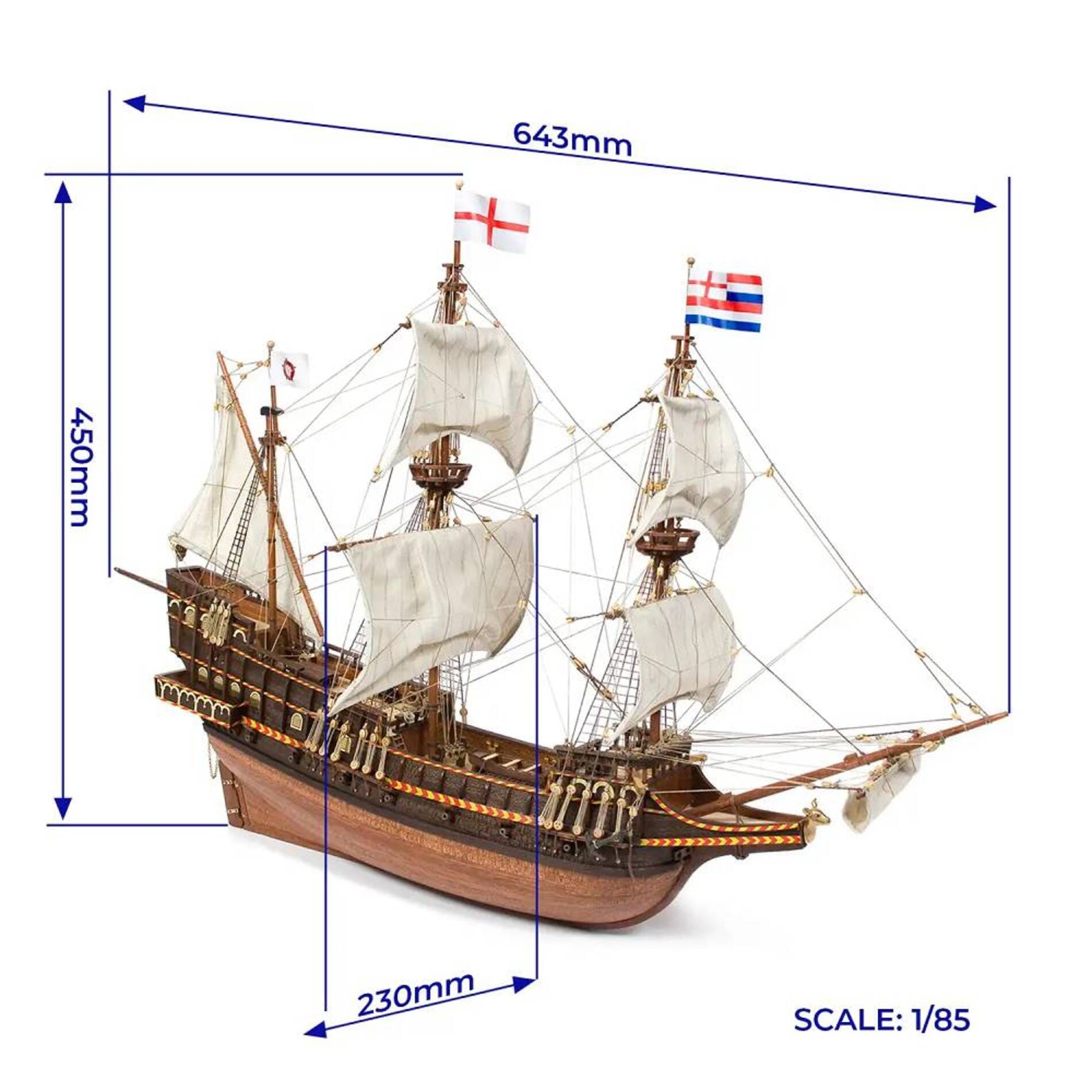 HMS Golden Hind Standmodellbausatz 1_85 - Modellzubehoer