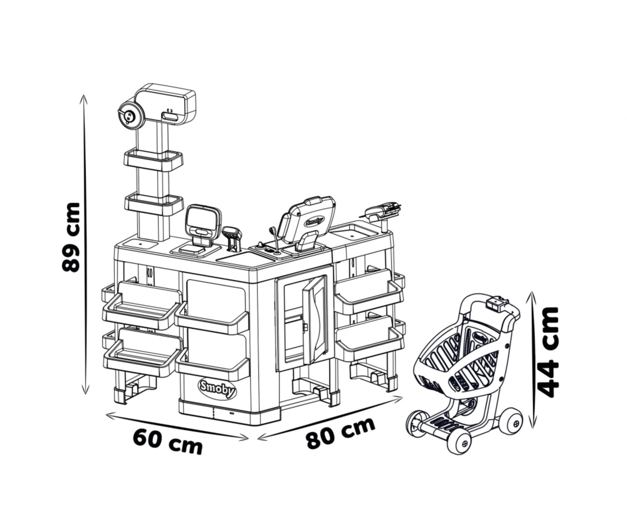 Smoby Supermarkt Maxi mit Einkaufswagen