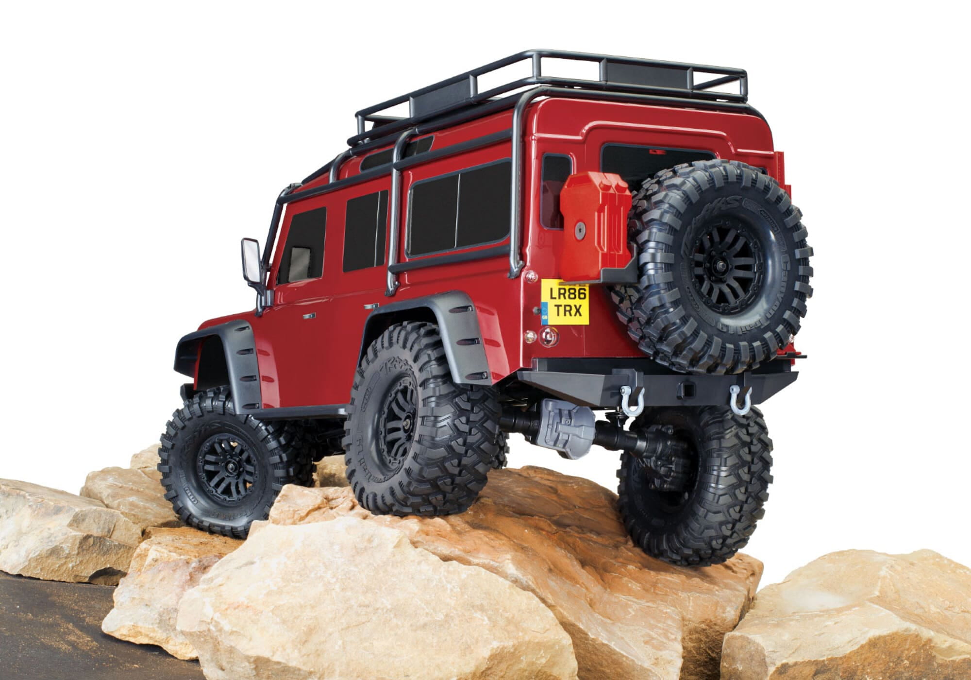traxxas trx-4 lr defender 1 10 crawler rtr rot TRAXXAS TRX-4 LR Defender 1_10 Crawler RTR rot mit Portalachsen und T-Lock Sperrdifferentialen