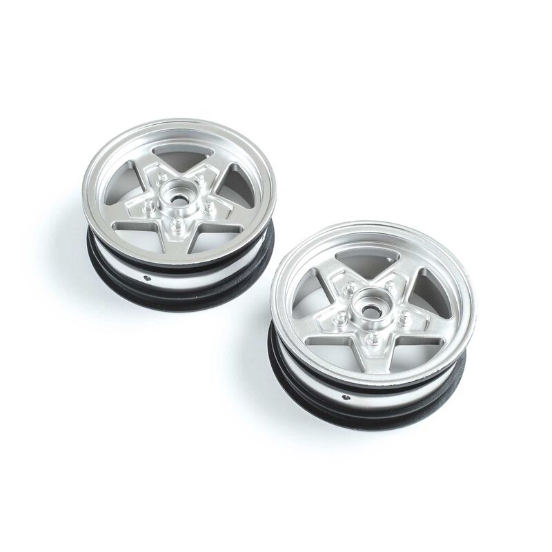 Losi Front Wheel_ Satin Chrome _2_ 22S Drag - RC-Zubehoer