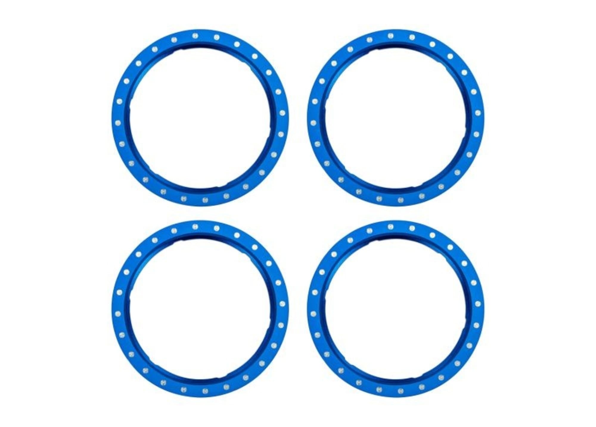 Traxxas Pro Scale Beadlock Ringe Aluminium blau _4_ fuer RC Modelle