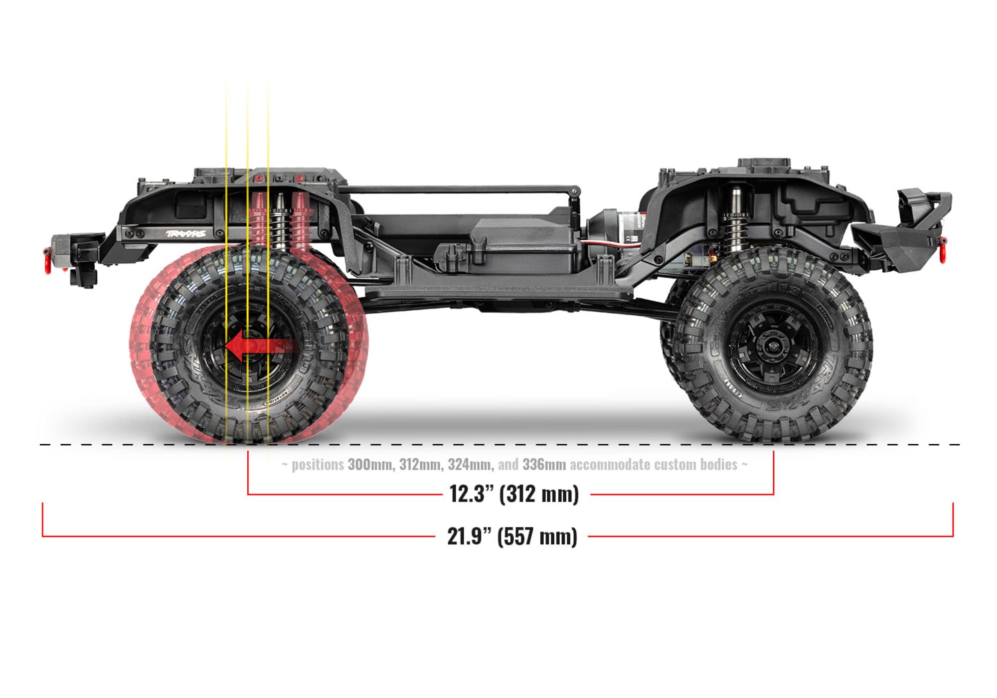 TRAXXAS TRX-4 Sport 4x4 Crawler 1_10 Rot RTR mit Portalachsen und Aluminium Stossdaempfern