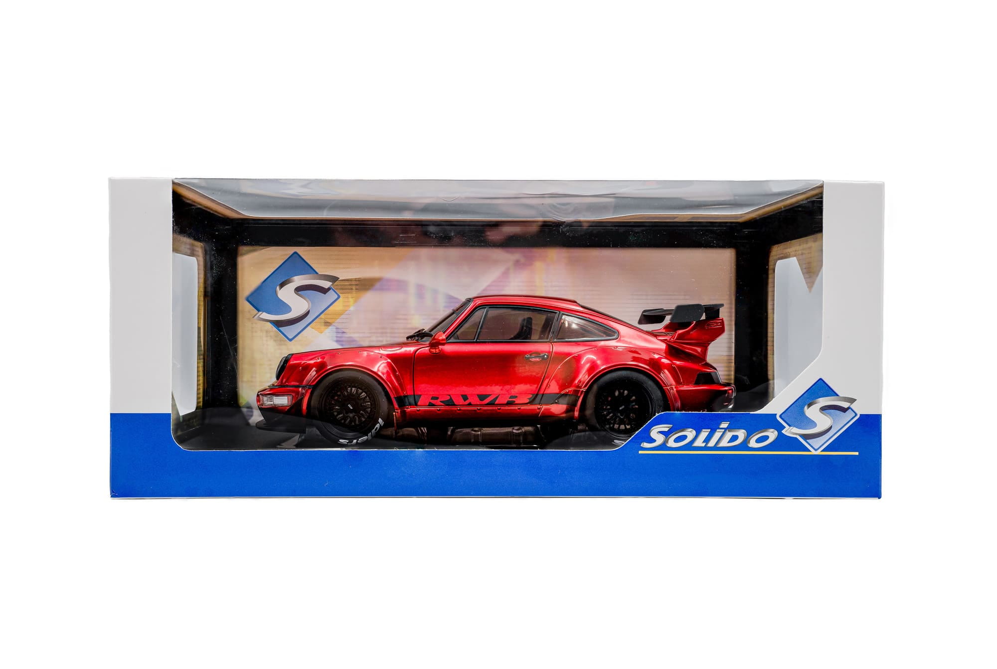 Solido RWB 964 Taikano Kaishin Rot Standmodellauto im Massstab 1_18