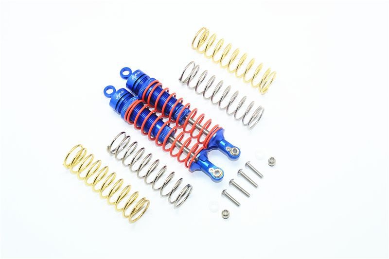 GPM Alu Daempfer hinten 102mm blau fuer Traxxas Rustler_ Slash_ Hoss 4x4 - RC-Zubehoer