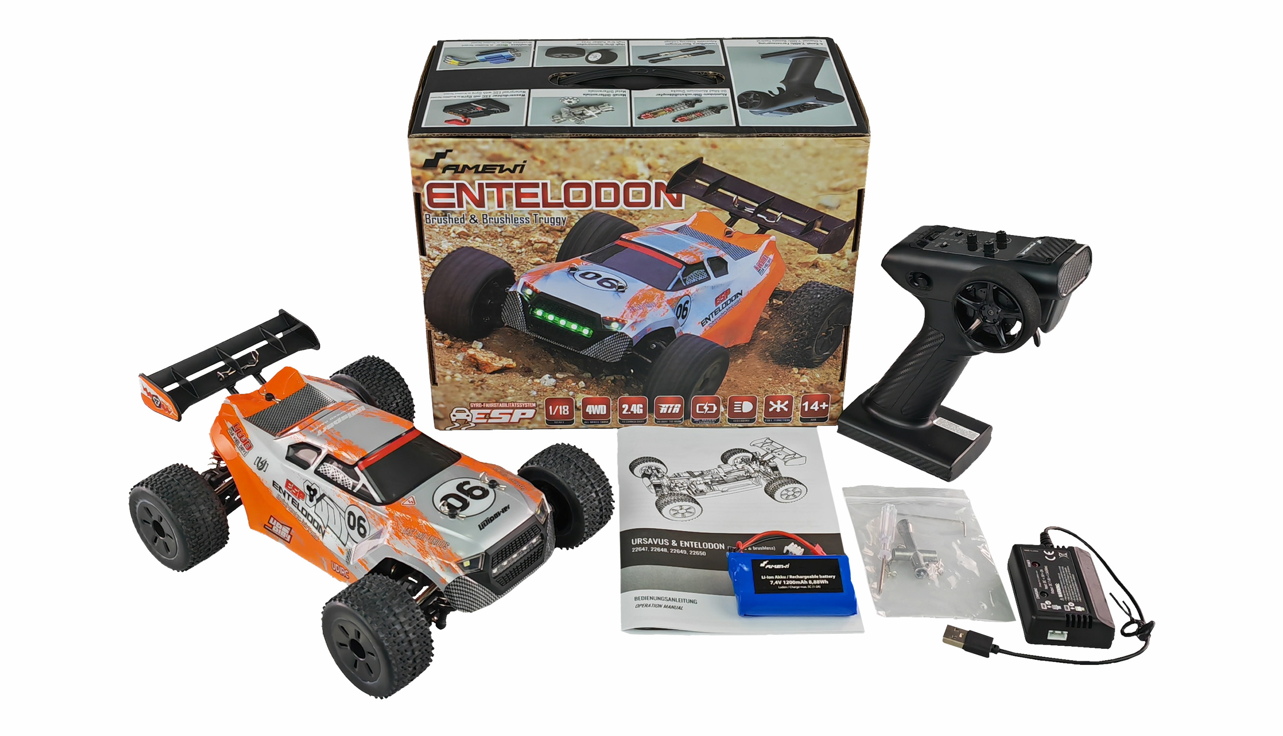 Amewi Entelodon Truggy brushed 4WD 1:18 RTR