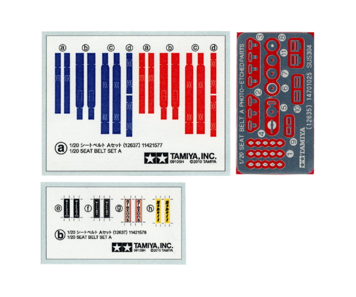 Tamiya Renngurte Set A 1:20 Plastik Modellbau Bausatz Zubehör