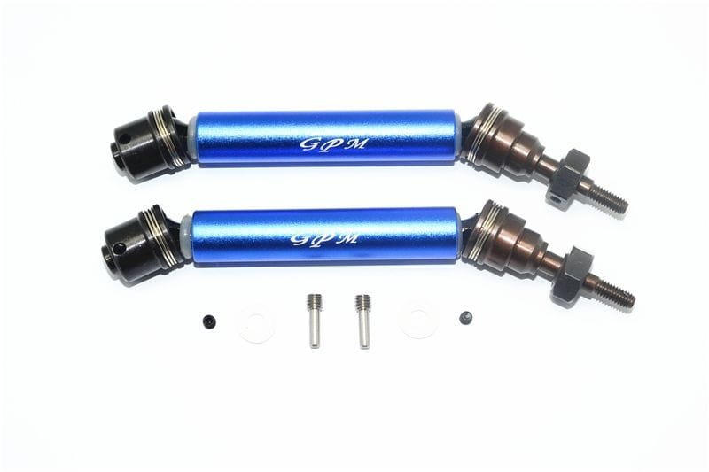 GPM Stahlachsen mit Aluantriebswelle vorn blau fuer Traxxas Rustler_ Hoss 4x4 - RC-Zubehoer