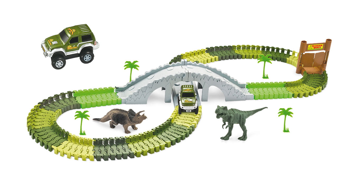Amewi Magic Traxx Dino-Park, mit Brücke, MiniSet 108-teilig