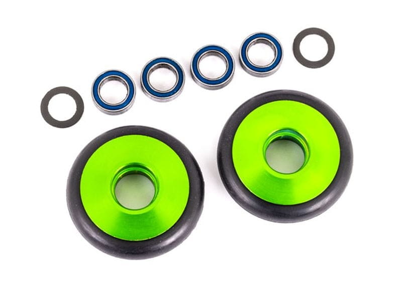 Traxxas Wheelie-Bar-Raeder 6061-T6 Alu gruen eloxiert _KT - RC-Zubehoer