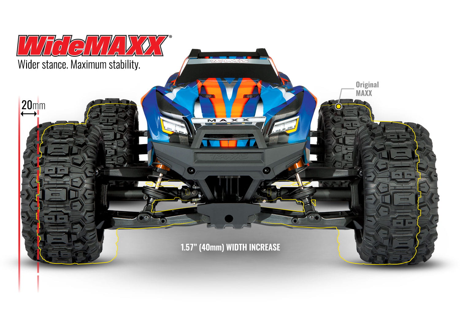 Traxxas RC Monstertruck Wide MAXX 1:10 RTR TSM Brushless SR VXL gelb