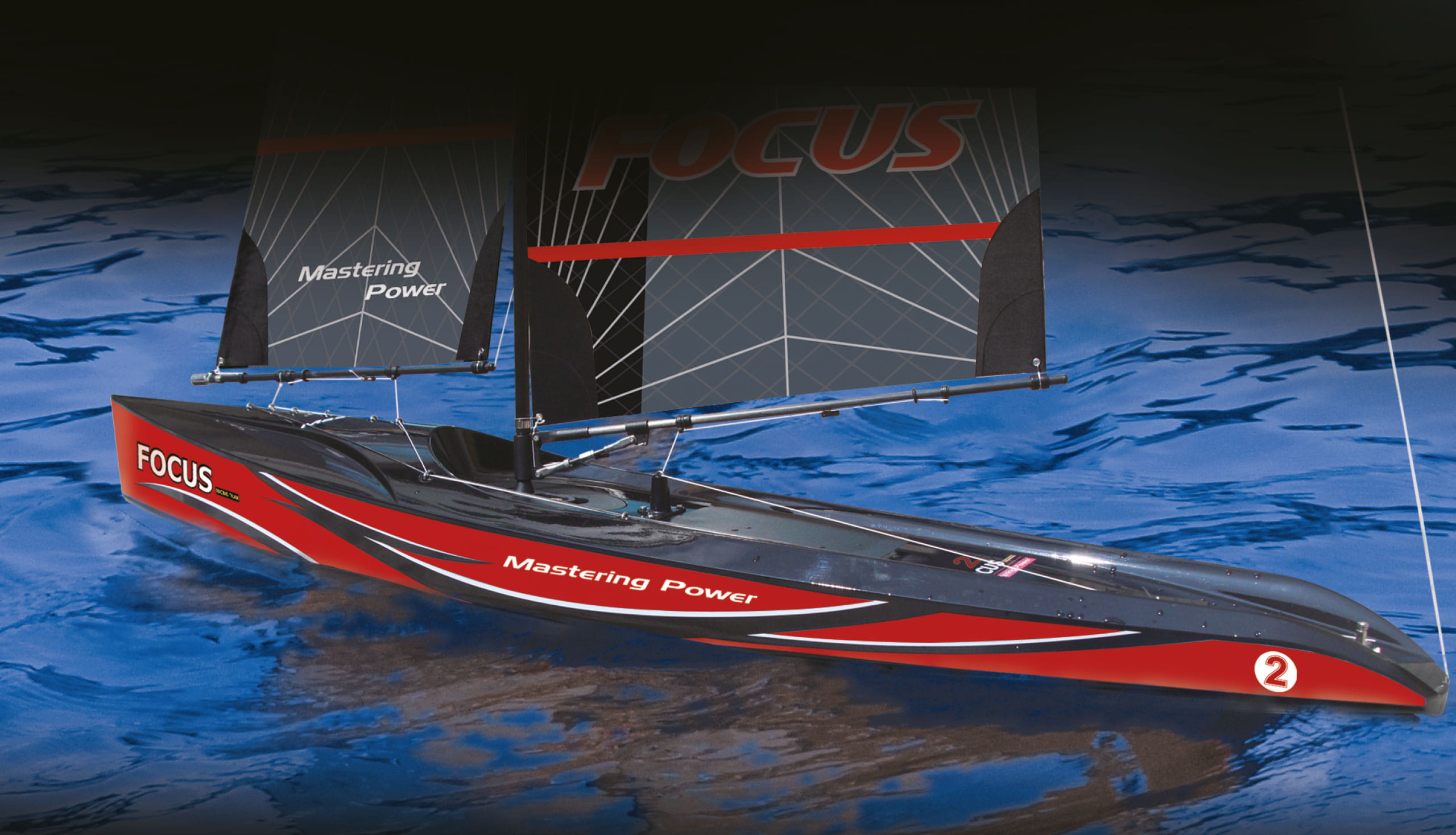 Amewi Focus 3 Racing RC Segelyacht 100cm 2,4GHz RTR rot
