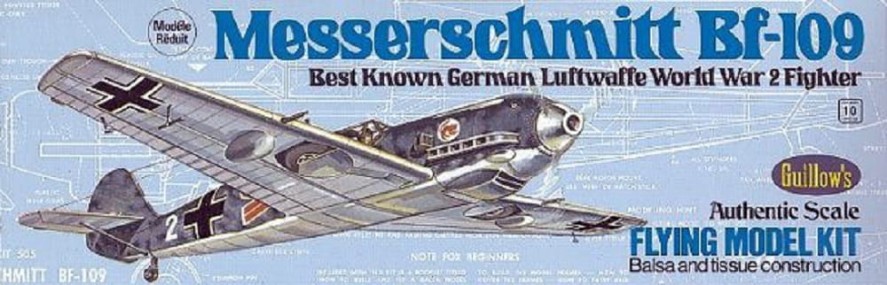 Guillow's Freiflugmodell Messerschmitt BF-109 Wurfgleiter Balsabausatz