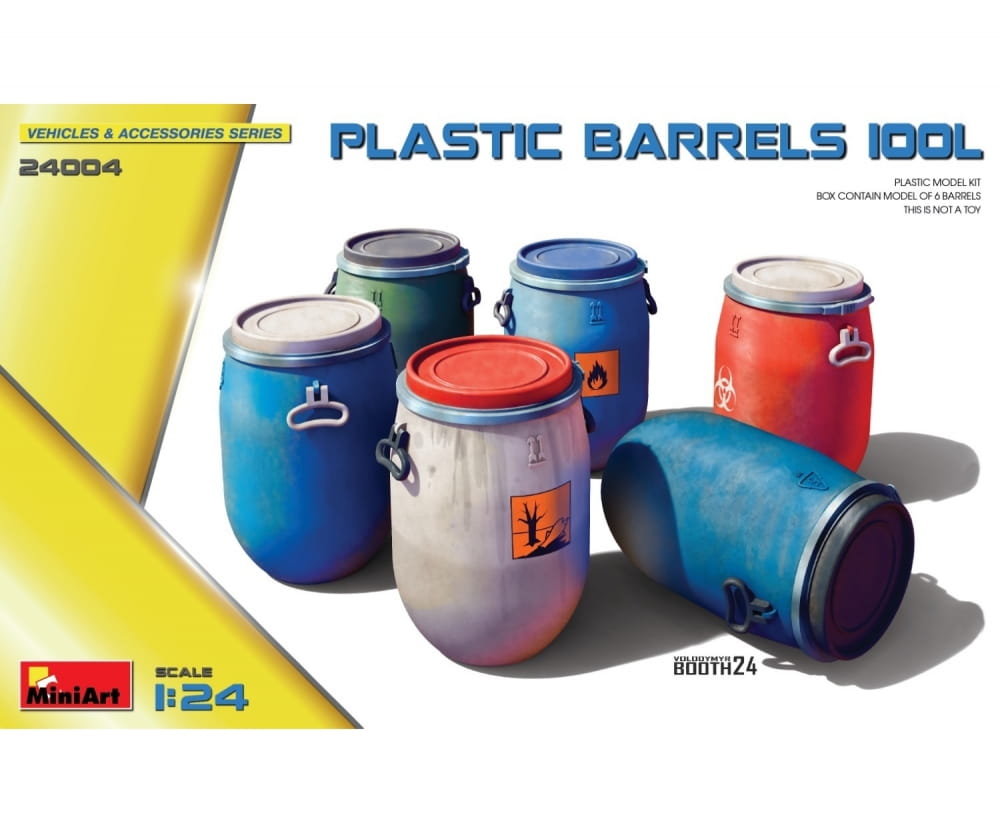 MiniArt 1_24 Kunststoff-Faesser 100L Plastik Modellbausatz - RC-Zubehoer