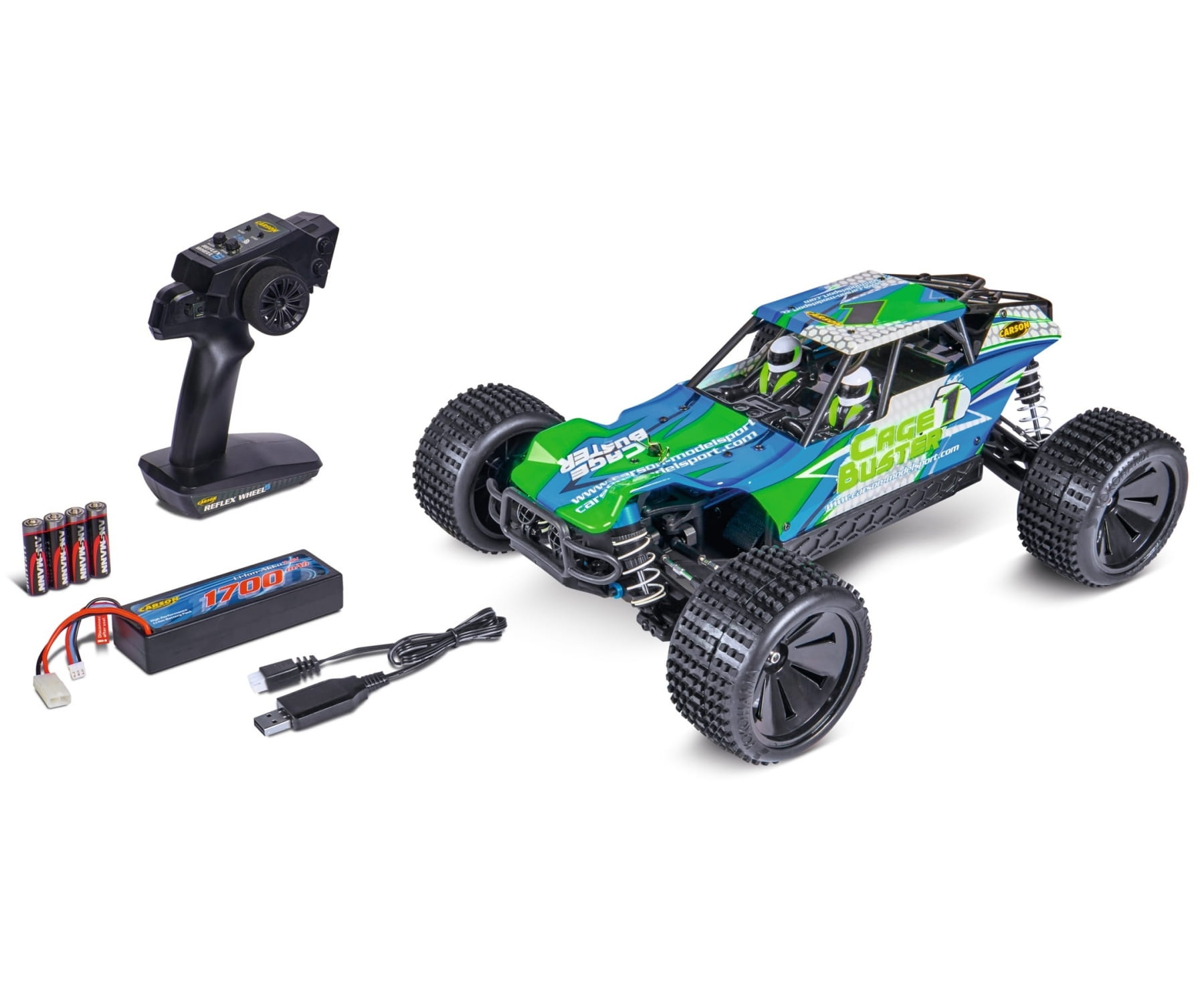 Carson 1:10 RC Buggy Cage Buster 4 WD 2,4 GHz RTR