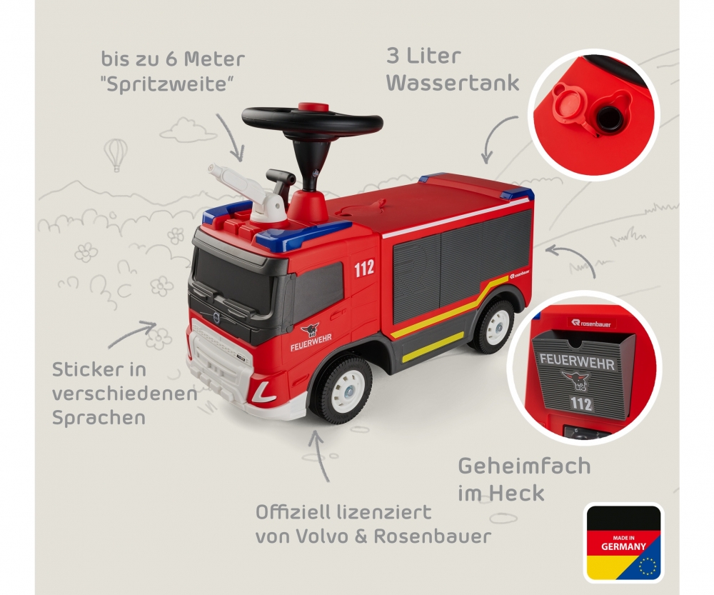 Big Rutscher Truck Volvo Feuerwehr 112 Rosenbauer, Spritzfunktion