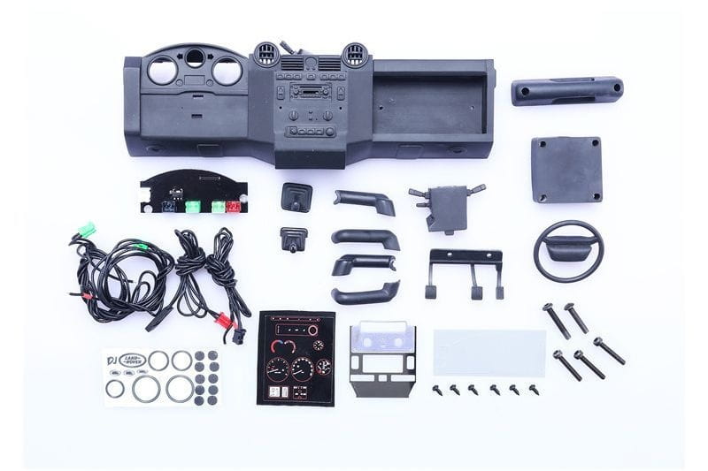 GPM Amaturenbrett mit Beleuchtung und Lueftung fuer Traxxas TRX4 Defender - RC-Zubehoer