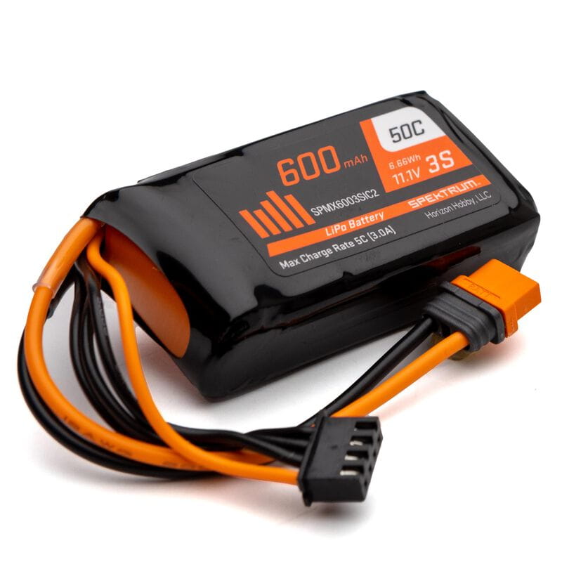 Spektrum Lipo Akku 600mAh 3S 11.1V 50C LiPo Battery; IC2