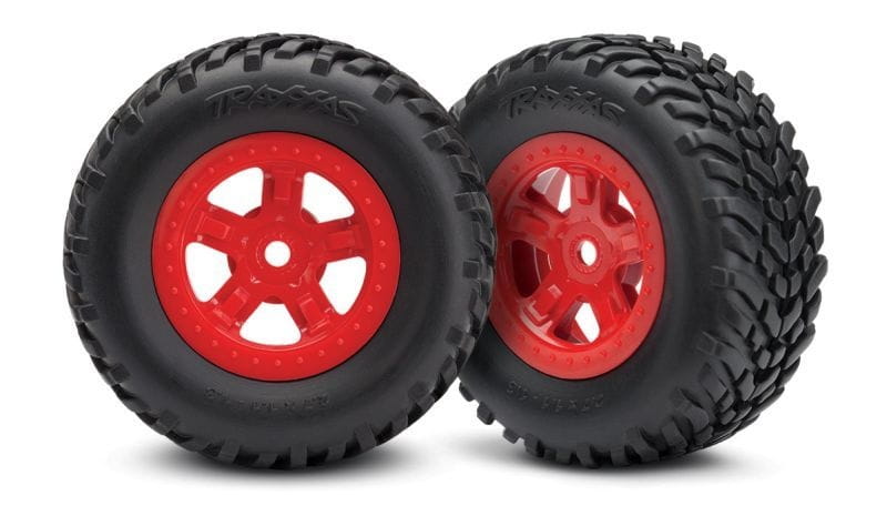 Traxxas Reifen auf Felge _SCT rot_G3615 1 Paar re_li_ - RC-Zubehoer
