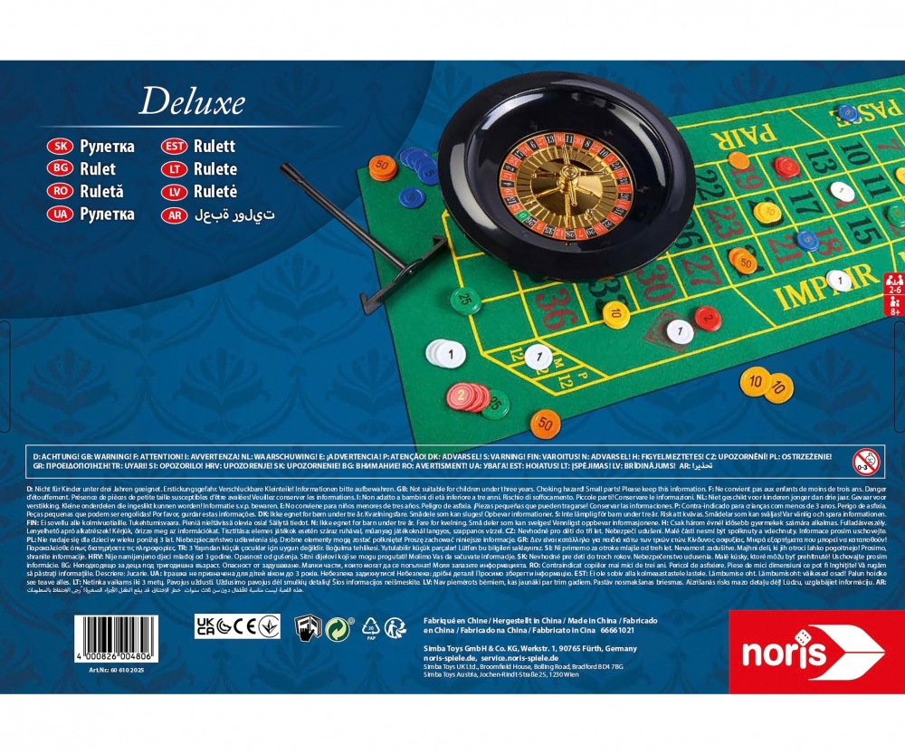 Noris Deluxe Set - Roulette 25cm