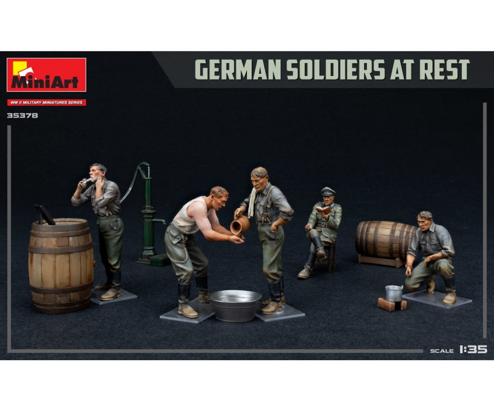 Plastikmodellbau von Miniart 1-35 fig dt soldaten in ruhe 5 s