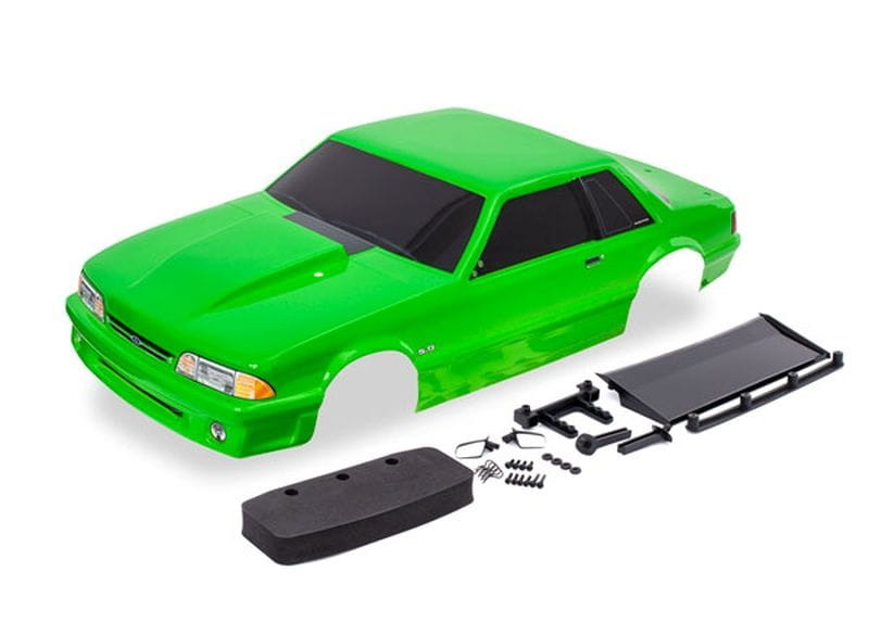 Traxxas Karosserie Ford Mustang Fox Body gruen lackiert komplett - RC-Zubehoer