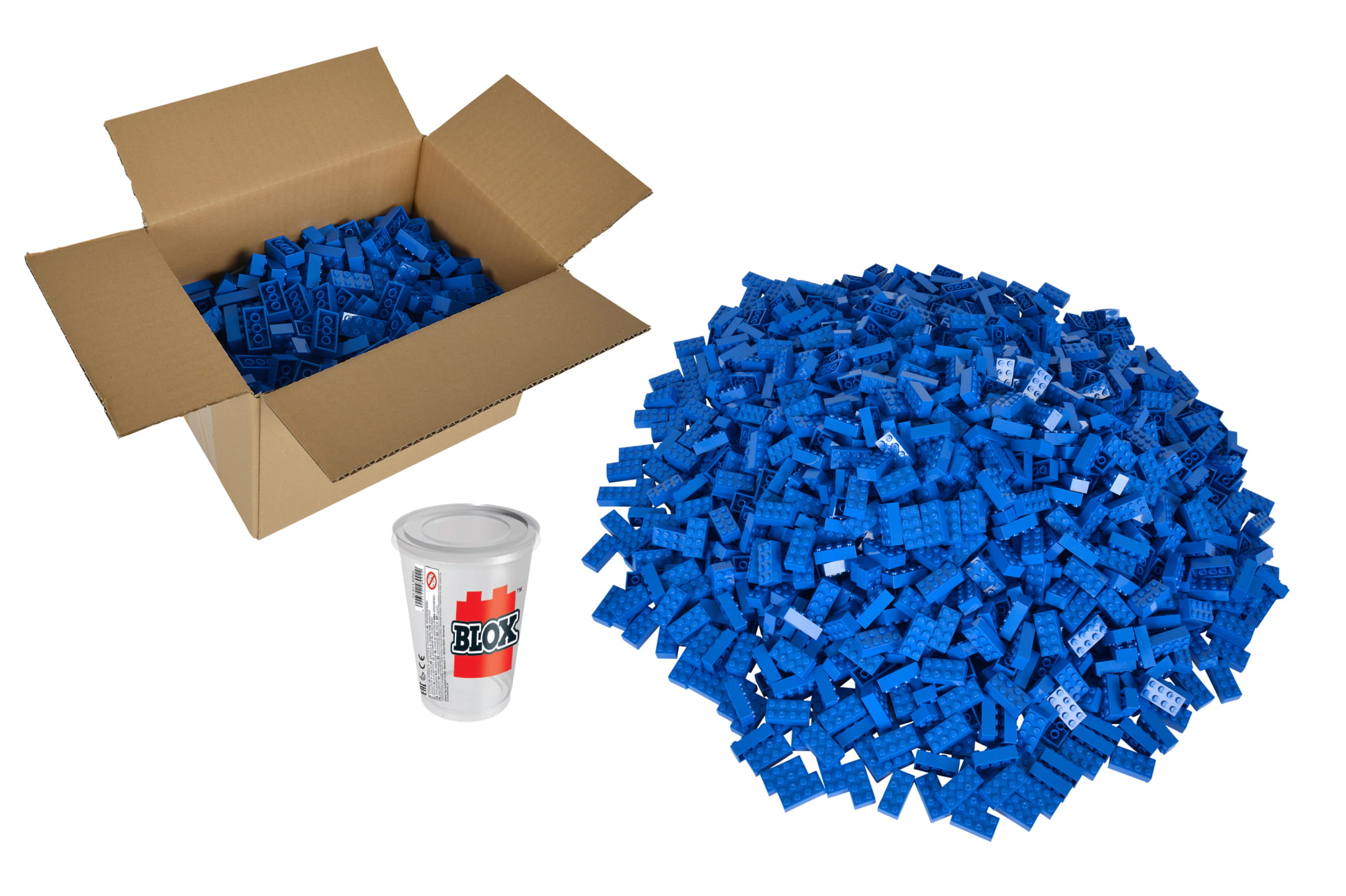 Simba Toys Bausteine Blox 500 blaue 8er Steine lose