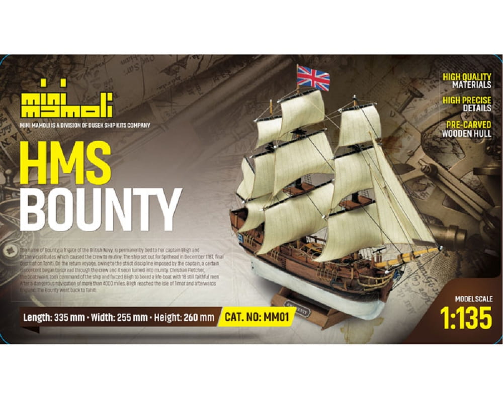 Mini Mamoli Segelschiff HMS Bounty 1:135 Holz Bausatz Mini Mamoli Segelschiff HMS Bounty 1:135 Holz Bausatz