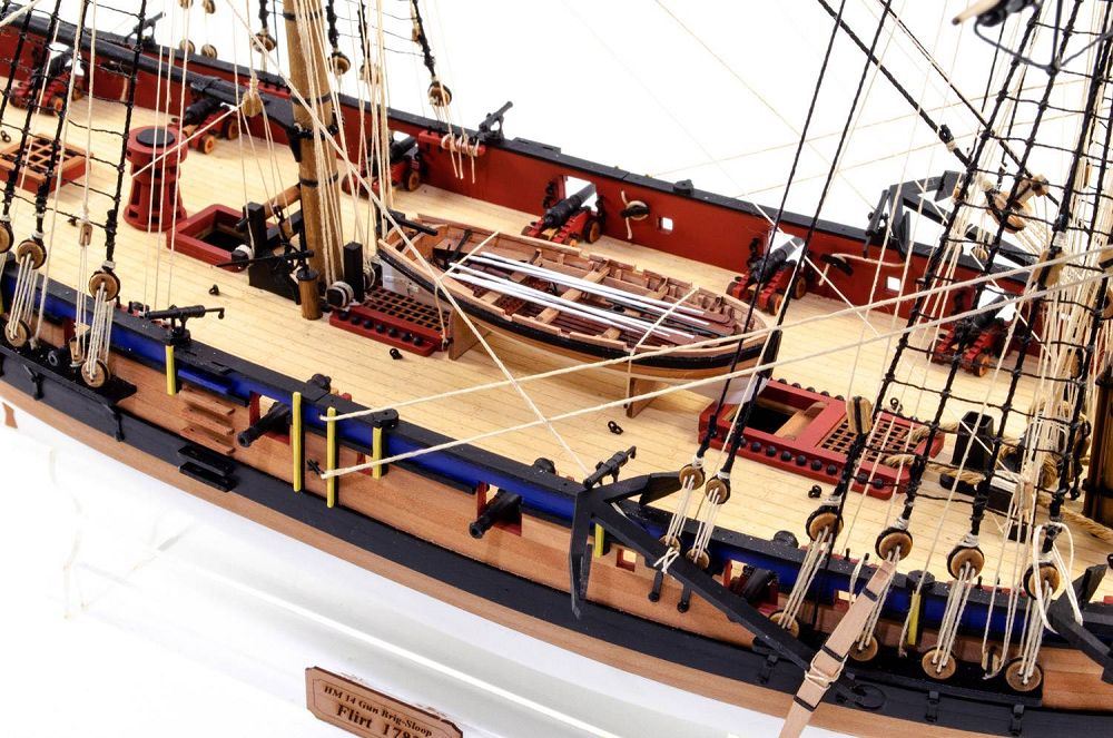 HMS Flirt Bausatz 1_64_ historisches Modell der 14-Kanonen Brigg-Sloop von 1782