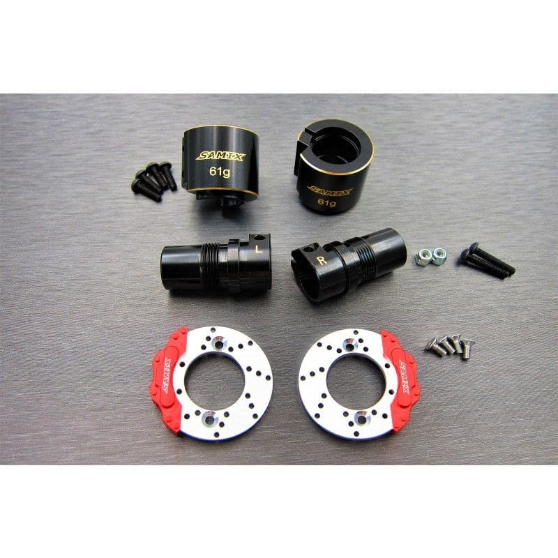 SAMIX Messing Lock out - Bremsscheiben hinten fuer Axial SCX10-2 - RC-Zubehoer