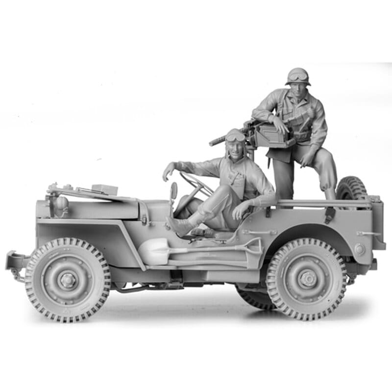 Torro 1:16 Bausatz Willys Jeep mit Fahrer und Schütze