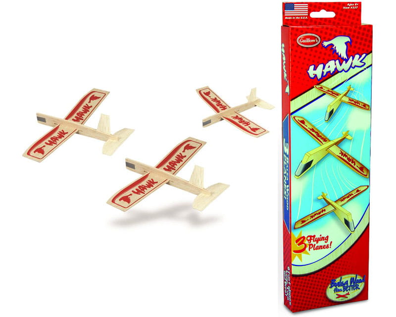 Guillow's Freiflugmodell Hawk Balsaholz Wurfgleiter 3er Pack Guillow's Freiflugmodell Hawk Balsaholz Wurfgleiter 3er Pack