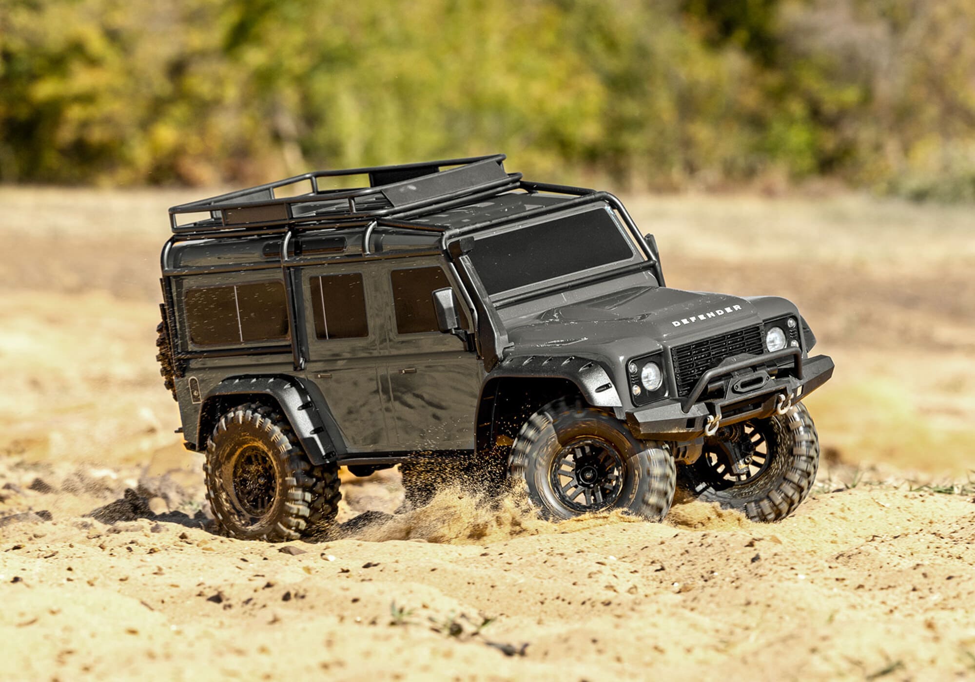 traxxas trx-4 lr defender 1 10 crawler rtr silber TRAXXAS TRX-4 LR Defender 1_10 Crawler RTR silber mit Portalachsen und T-Lock Sperrdifferentialen