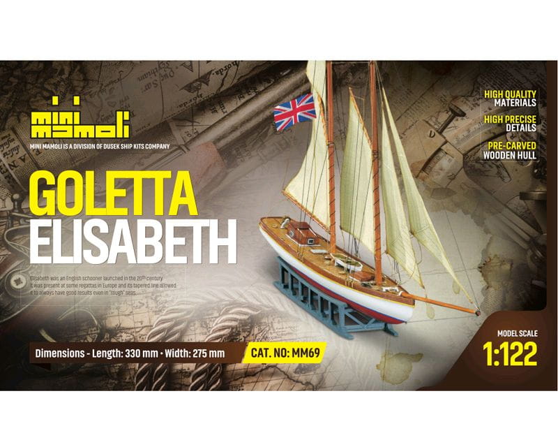 Mini Mamoli Schiff Goletta Elisabeth 1:122 Holz Bausatz