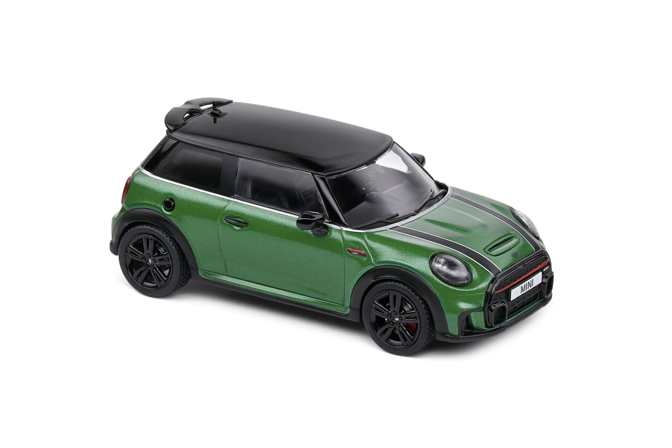 Solido 1_43 Mini Cooper John Works 2023 Modellauto British Racing Green - Detailreich und hochwertig