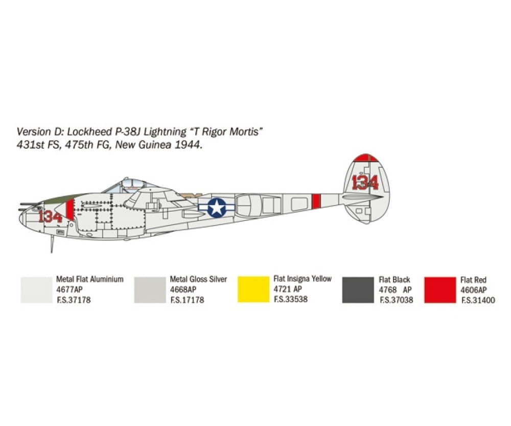 Italeri 1:72 US P-38J Lightning