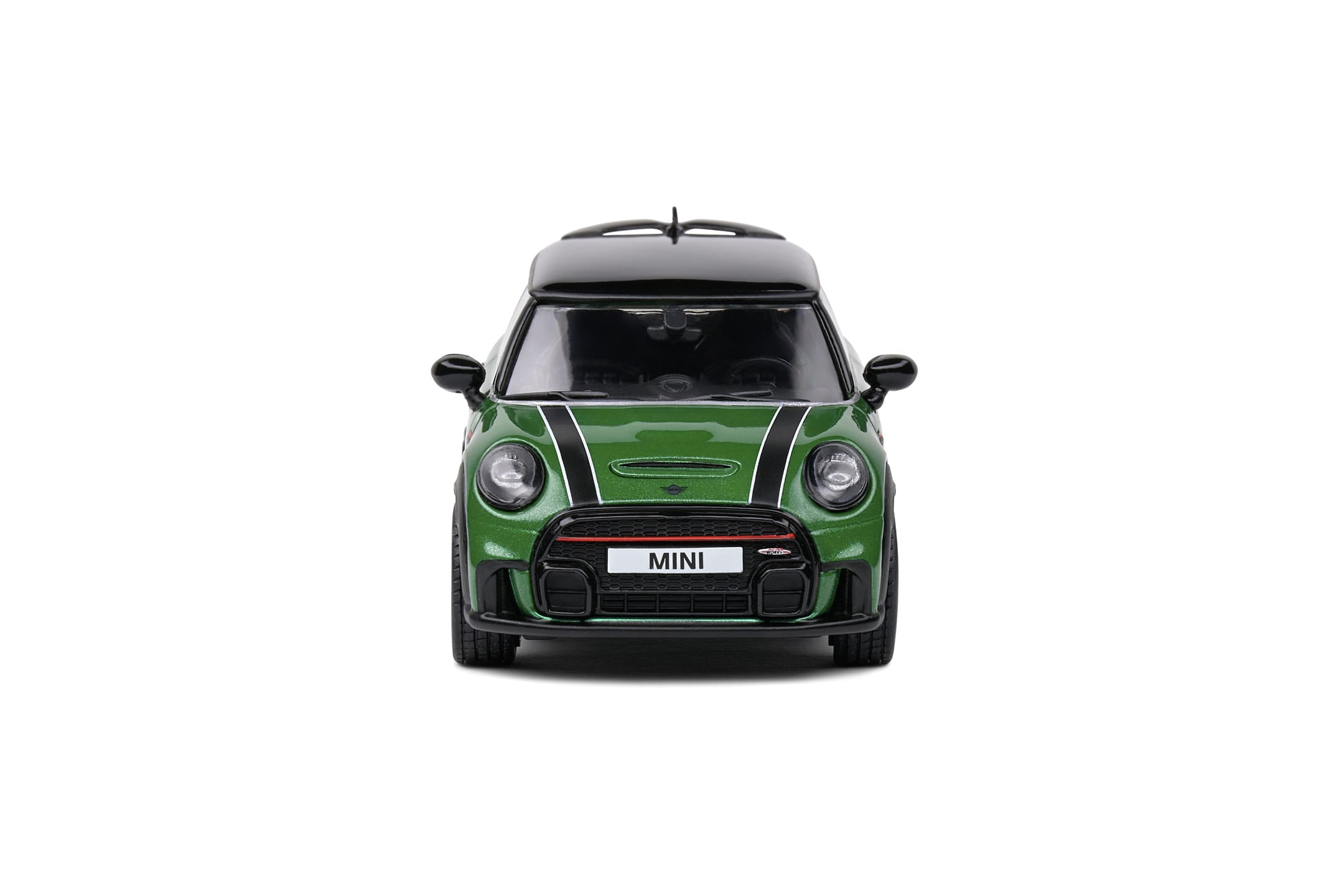 Solido 1_43 Mini Cooper John Works 2023 Modellauto British Racing Green - Detailreich und hochwertig