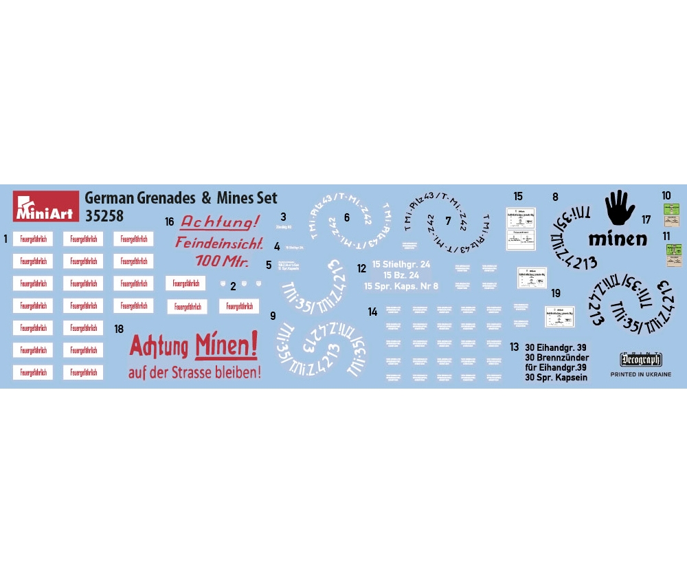 Plastikmodellbau von Miniart 1-35 dt granaten minen set