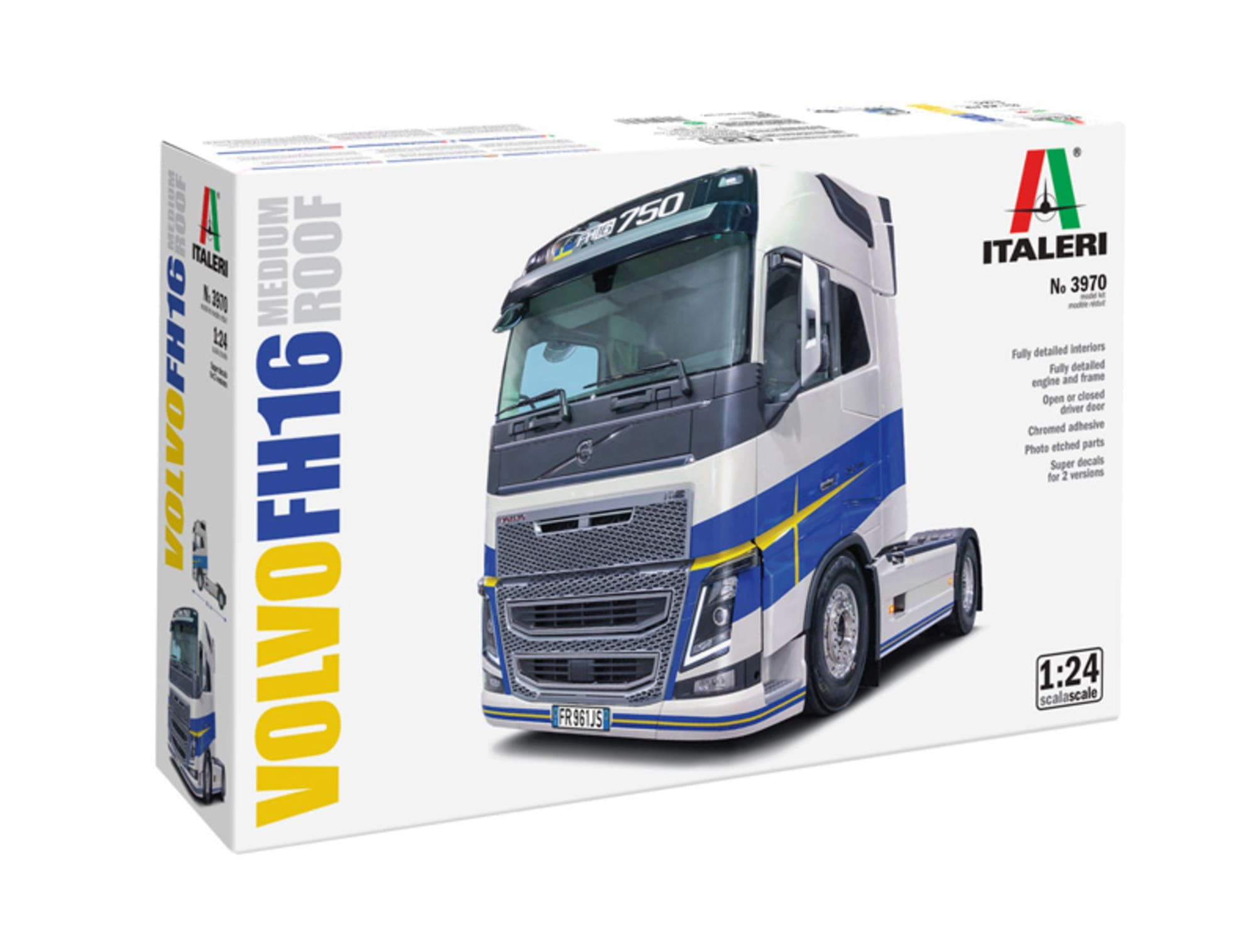 Italeri Volvo FH16 Medium Roof Plastikmodellbausatz 1_24