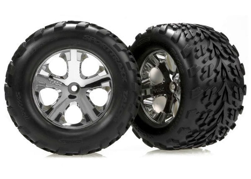 Traxxas Reifen verklebt auf Felge Silber - RC-Zubehoer