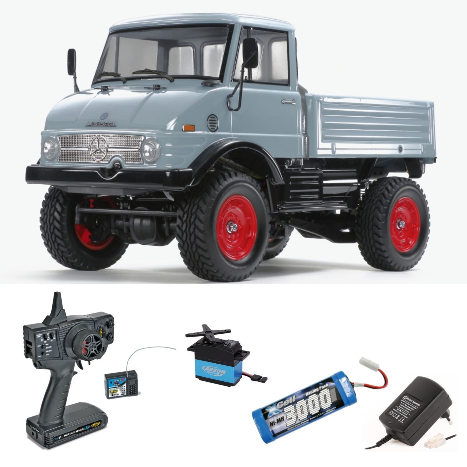 Tamiya RC Mercedes Benz Unimog 406 U900 1:10 2,4Ghz Komplett Set
