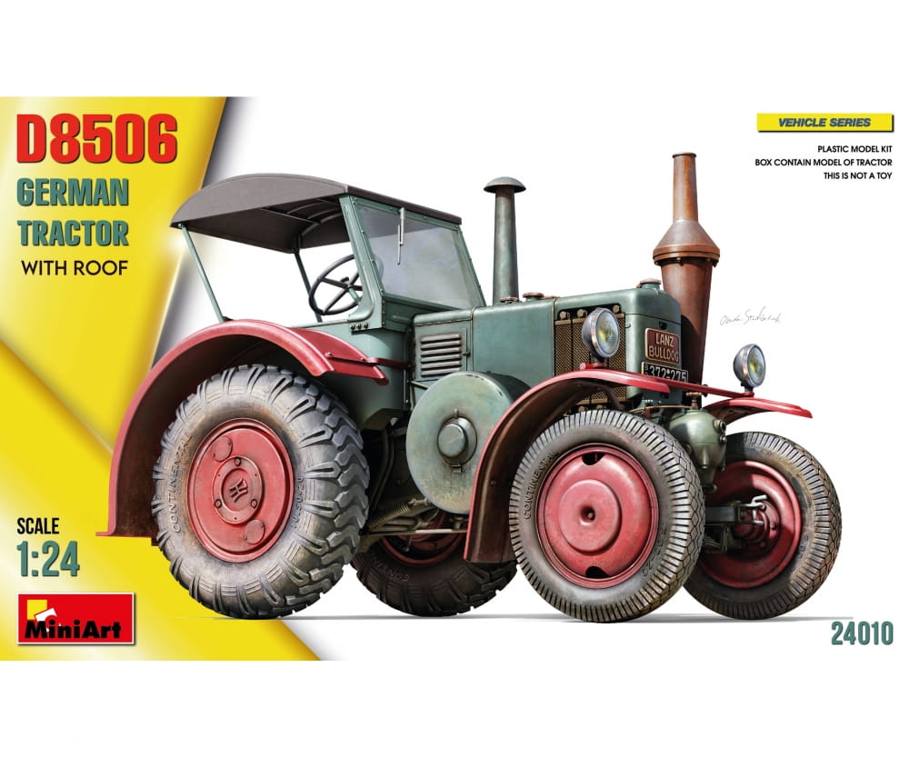 MiniArt 1:24 Dt. Traktor D8506 m. Kabinendach Plastik Modellbau