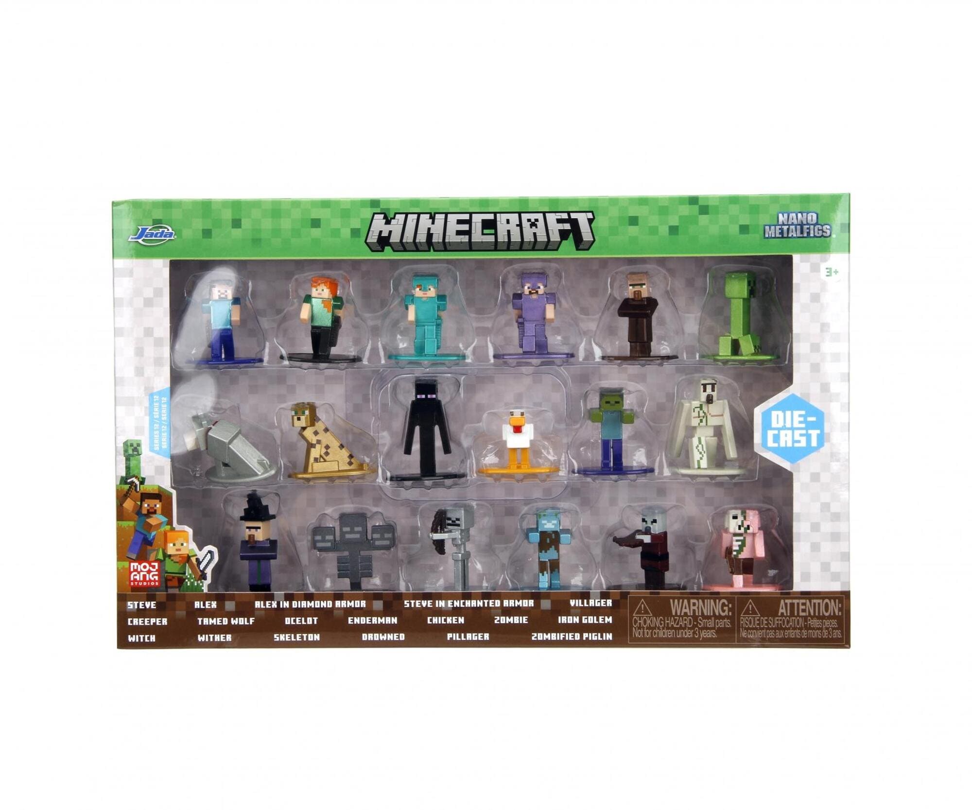Jada Toys Minecraft Nanofigs Welle 12 - 18 Metallfiguren-Set_