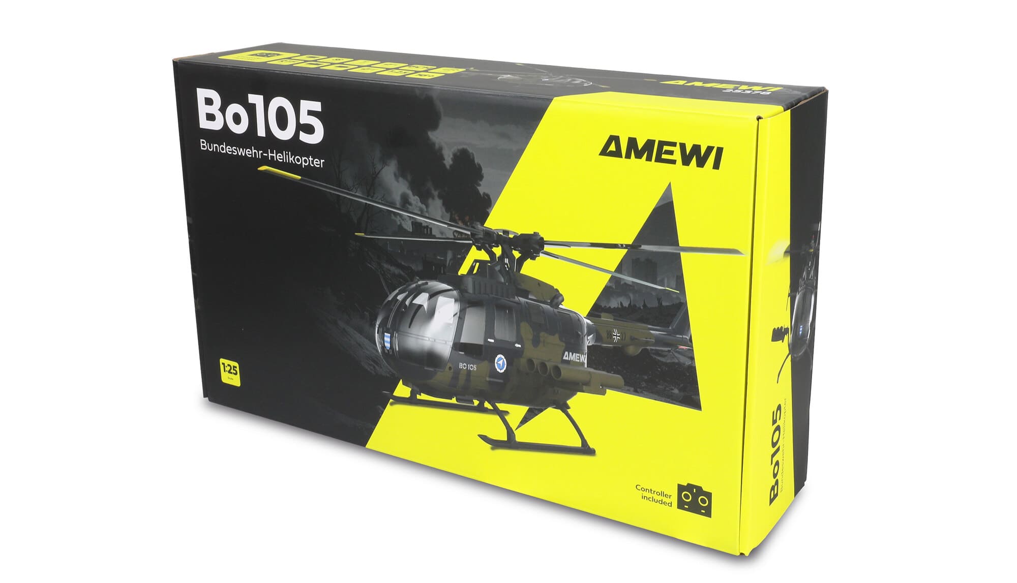 Amewi Bo105 Bundeswehr RC Hubschrauber Brushless 6-Kanal RTF
