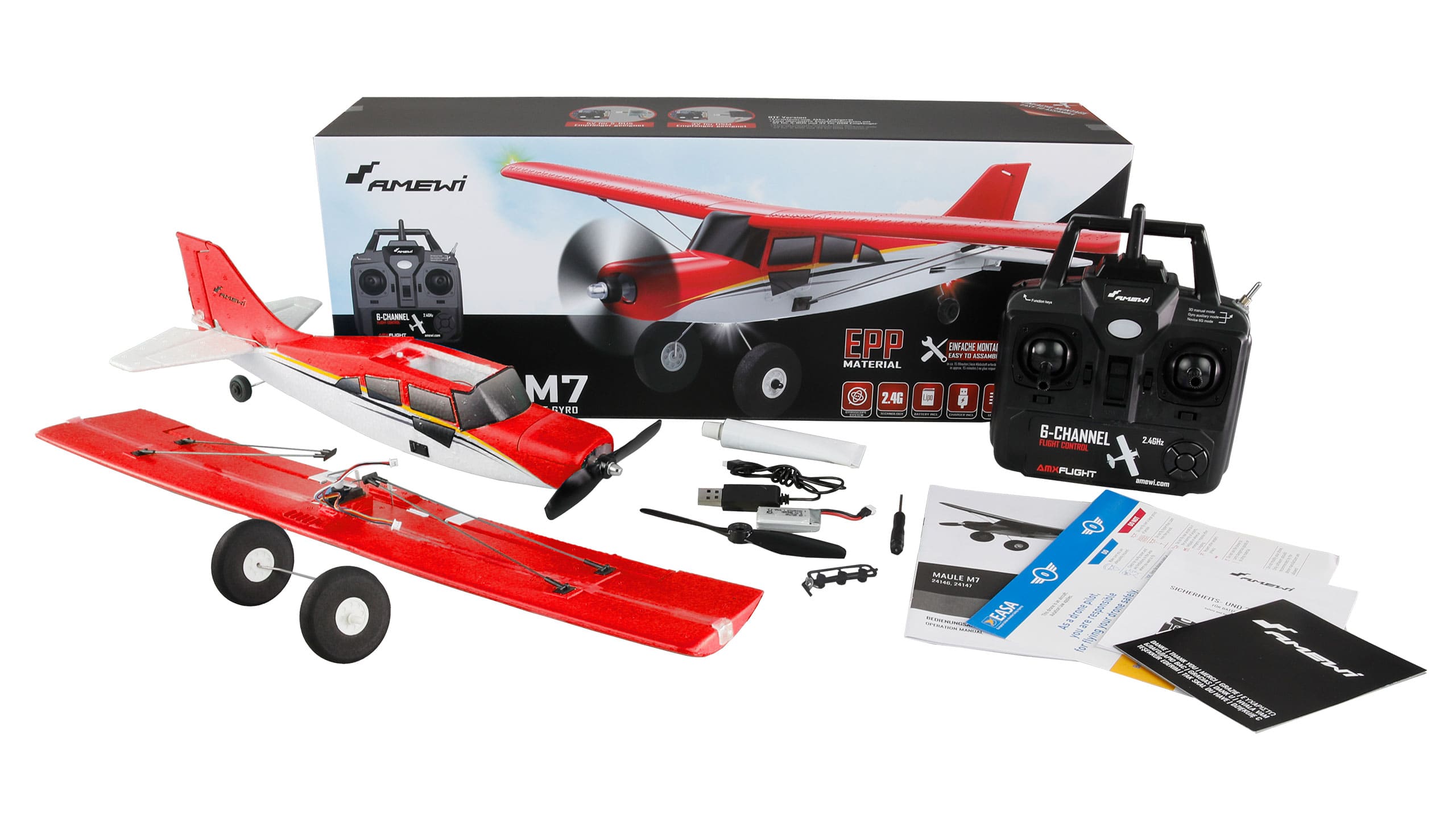 amewi-rc-flugzeug-maule-m7-brushless-510mm-4-kanal-3d-6g-rtf-rot